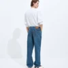 Jeans med vid ben i medium indigo Jeans med vid ben i medium indigo
