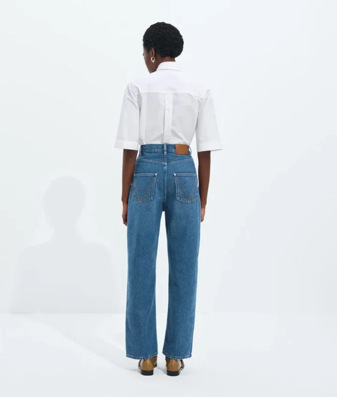 Jeans med vid ben i medium indigo Jeans med vid ben i medium indigo