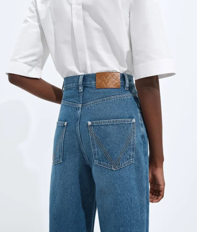 Jeans med vid ben i medium indigo Jeans med vid ben i medium indigo