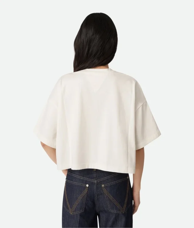 Kort T-shirt i bomullsjersey Kort T-shirt i bomullsjersey