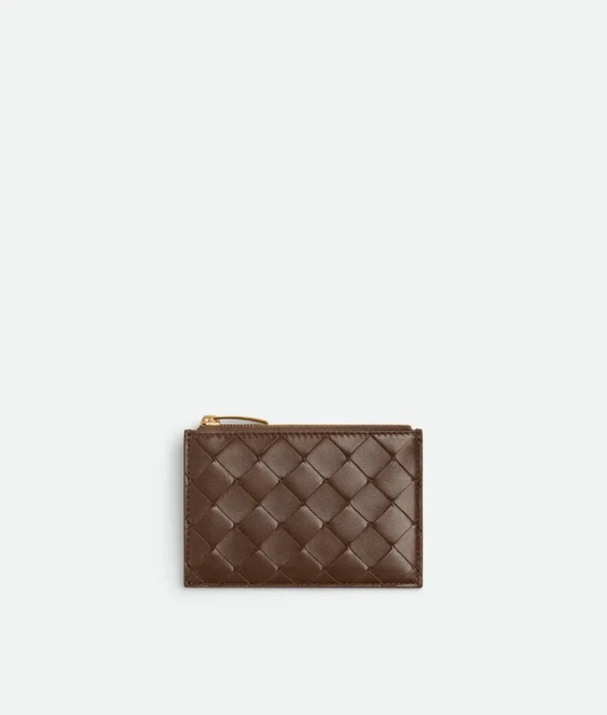 Kortfodral med dragkedja i Intrecciato