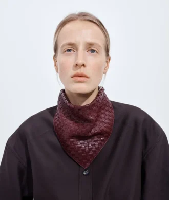 Läderfoulard Intrecciato