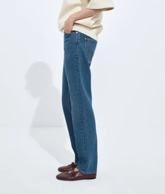 Medium Indigo Straight Jeans