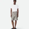 Randiga shorts i bomull och linne Randiga shorts i bomull och linne
