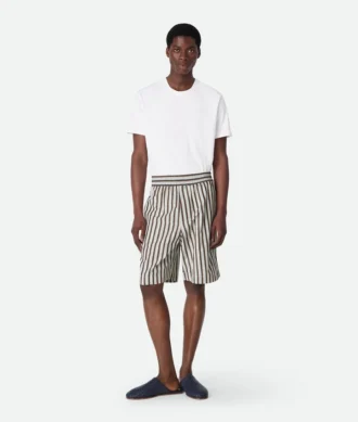 Randiga shorts i bomull och linne