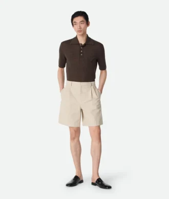 Shorts i bomulls- och linnetwill