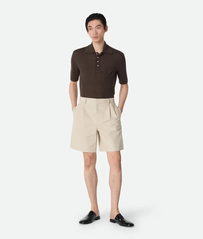 Shorts i bomulls- och linnetwill Shorts i bomulls- och linnetwill