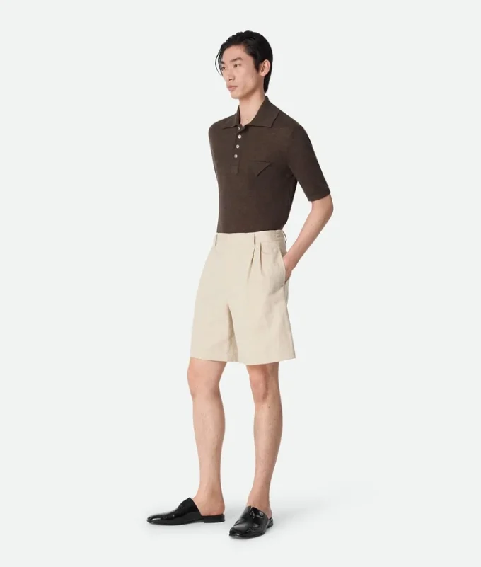 Shorts i bomulls- och linnetwill Shorts i bomulls- och linnetwill
