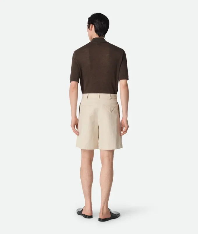 Shorts i bomulls- och linnetwill Shorts i bomulls- och linnetwill