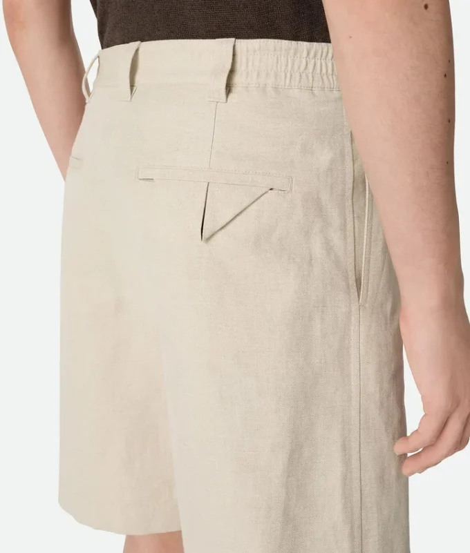 Shorts i bomulls- och linnetwill Shorts i bomulls- och linnetwill