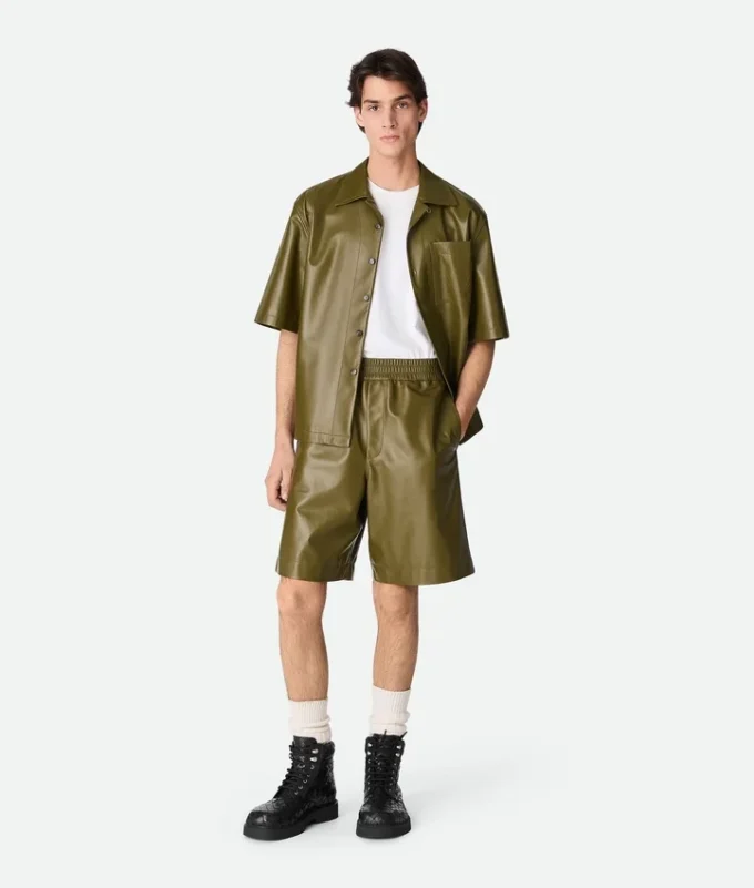 Shorts i nappaläder Shorts i nappaläder