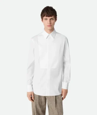 Skjorta i poplin med plastron