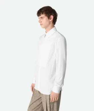 Skjorta i poplin med plastron