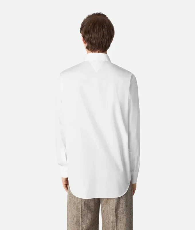 Skjorta i poplin med plastron Skjorta i poplin med plastron