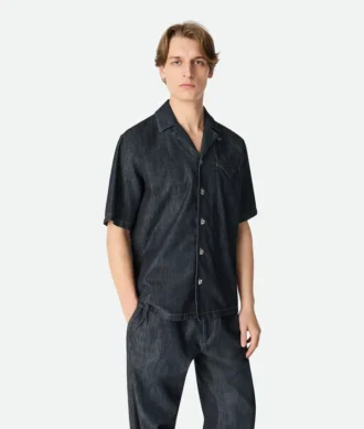Sköljd indigo rak denimskjorta
