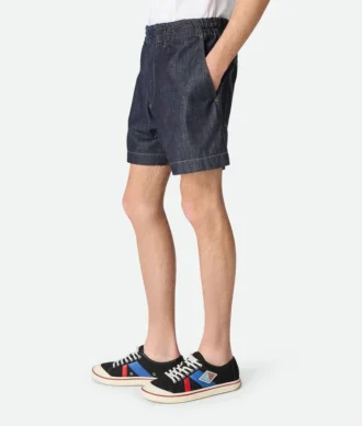 Sköljda indigo-denimshorts