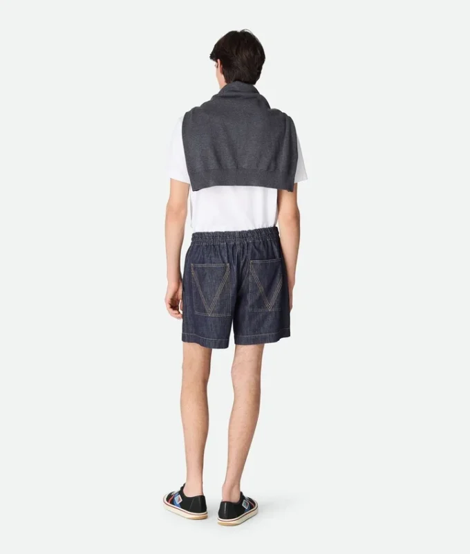 Sköljda indigo-denimshorts Sköljda indigo-denimshorts