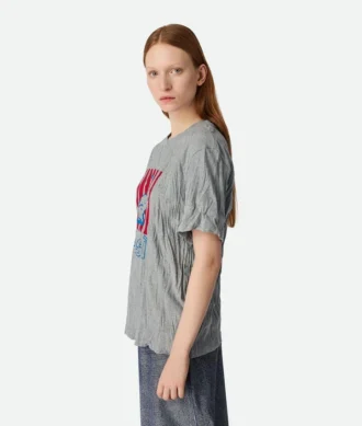 T-shirt i krusad bomullsjersey med tryck