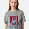 T-shirt i krusad bomullsjersey med tryck T-shirt i krusad bomullsjersey med tryck