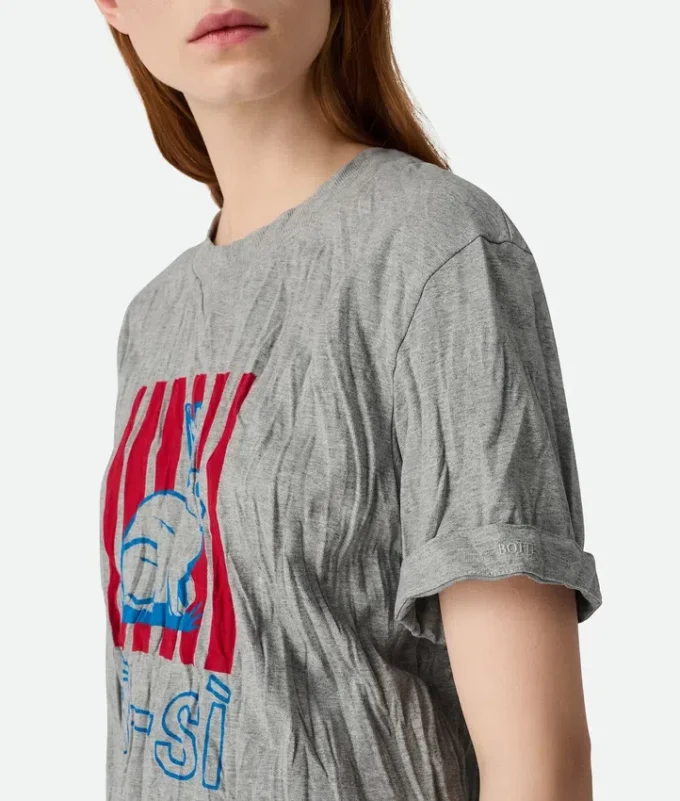 T-shirt i krusad bomullsjersey med tryck T-shirt i krusad bomullsjersey med tryck