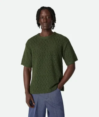 T-shirt i virkad bomull