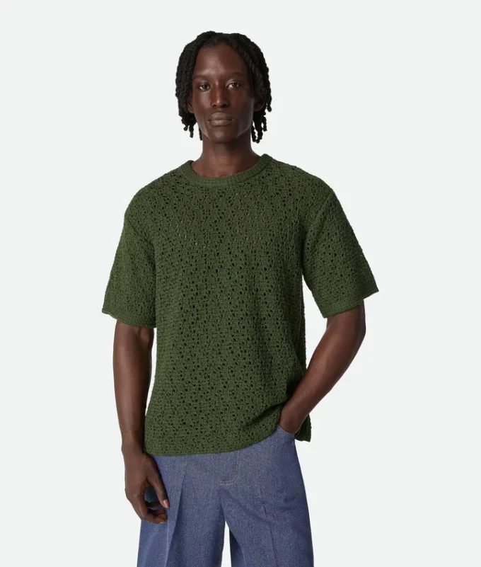 T-shirt i virkad bomull T-shirt i virkad bomull