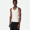 Tanktop i kompakt bomullsribbstickad jersey Tanktop i kompakt bomullsribbstickad jersey