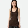 Tanktop i skrynklig viskosatinsatin Tanktop i skrynklig viskosatinsatin