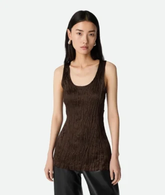 Tanktop i skrynklig viskosatinsatin