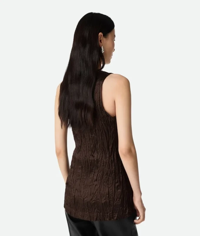Tanktop i skrynklig viskosatinsatin Tanktop i skrynklig viskosatinsatin