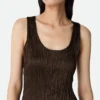 Tanktop i skrynklig viskosatinsatin Tanktop i skrynklig viskosatinsatin