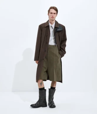 Trenchcoat i siden och nylon