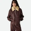Vadderad läderblouson Vadderad läderblouson