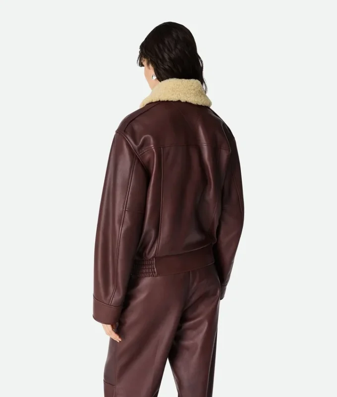 Vadderad läderblouson Vadderad läderblouson