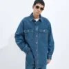 Över skjorta i medium indigoblå denim Över skjorta i medium indigoblå denim