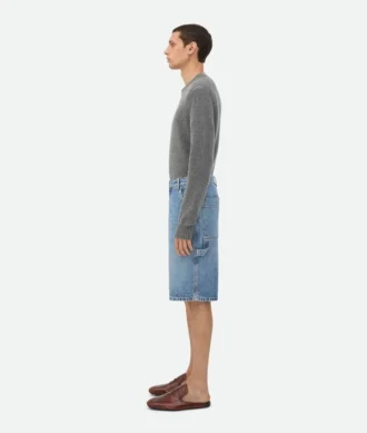 Vintage indigo-färgade cargoshorts i denim