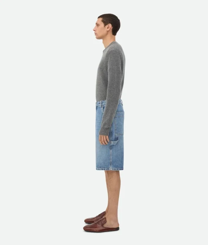 Vintage indigo-färgade cargoshorts i denim Vintage indigo-färgade cargoshorts i denim