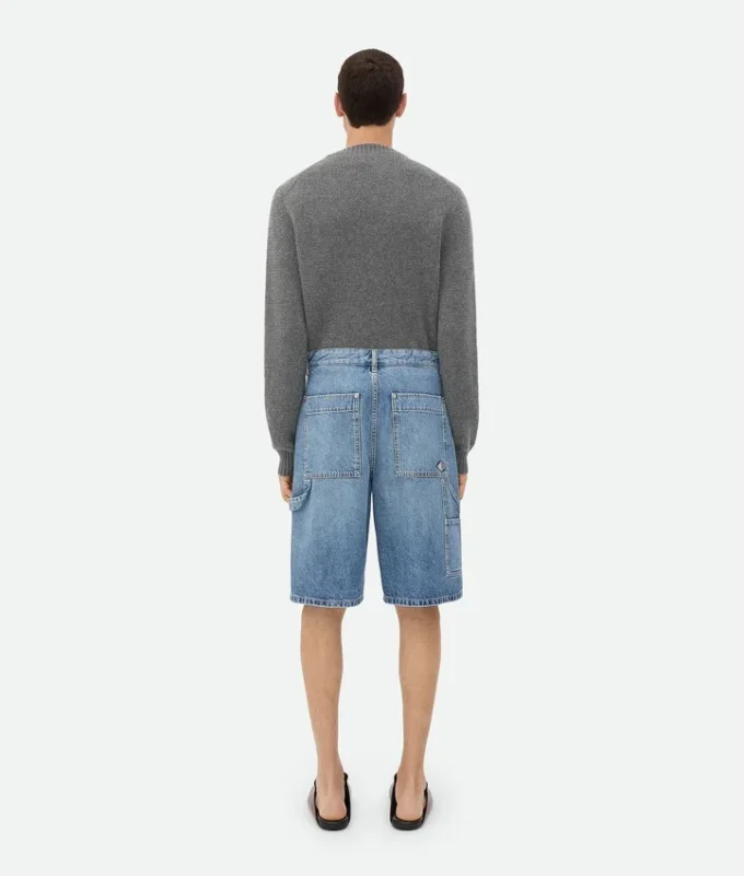 Vintage indigo-färgade cargoshorts i denim Vintage indigo-färgade cargoshorts i denim