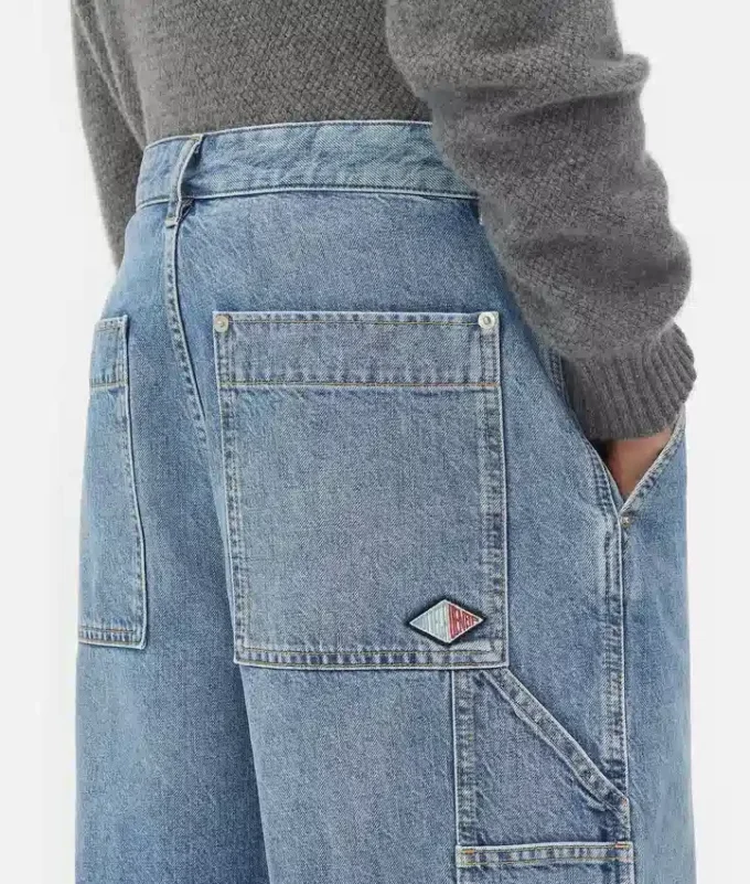 Vintage indigo-färgade cargoshorts i denim Vintage indigo-färgade cargoshorts i denim