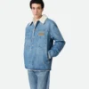 Vintage-jacka i indigo-denim och fårskinn Vintage-jacka i indigo-denim och fårskinn