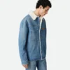 Vintage-jacka i indigo-denim och fårskinn Vintage-jacka i indigo-denim och fårskinn