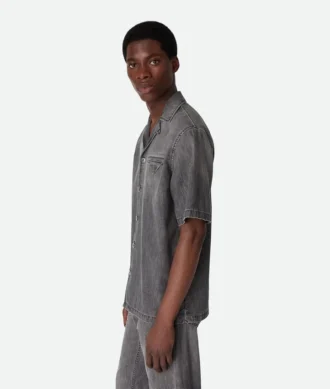 Vintage svart denimskjorta