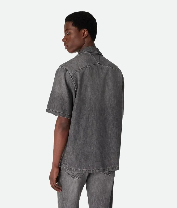 Vintage svart denimskjorta