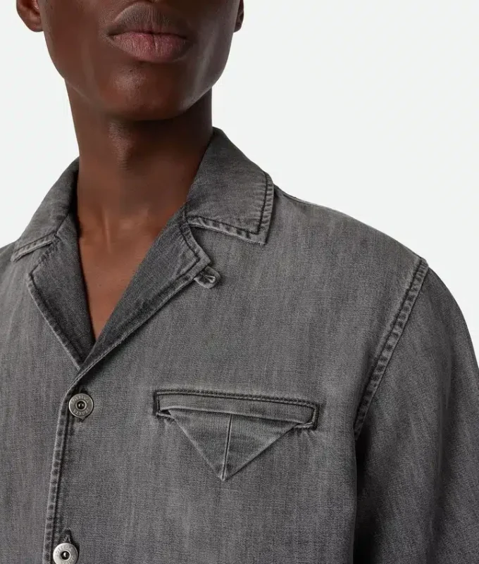 Vintage svart denimskjorta